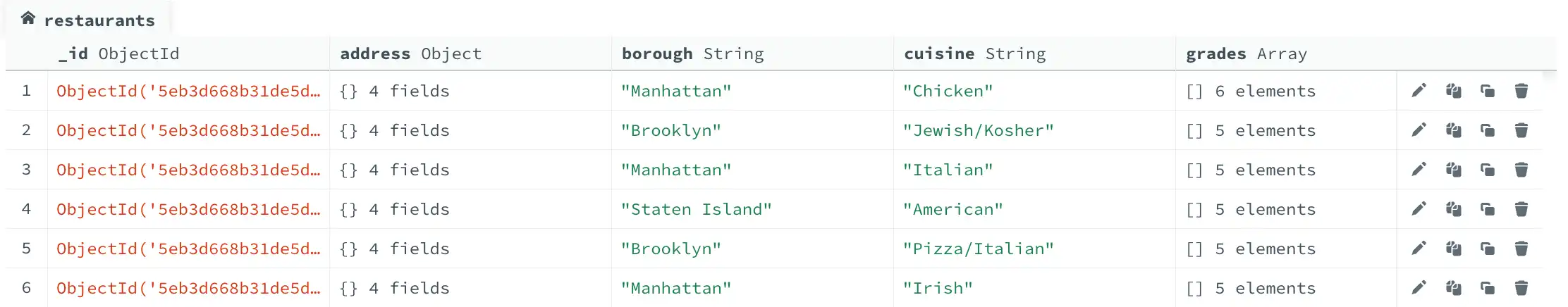 View nested elements in Table view